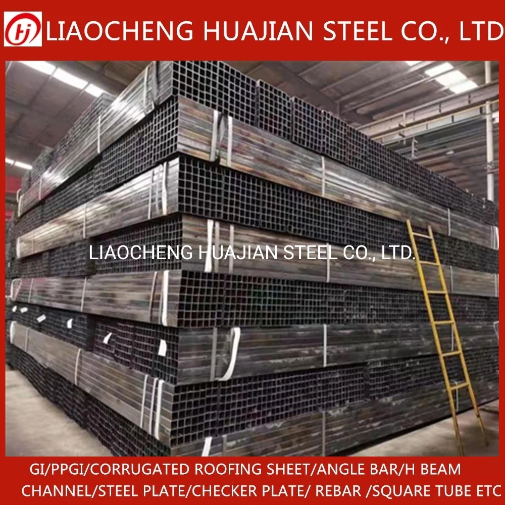 Q235B Q355b 100X100 Square Steel Tube Supplier ERW Galvanized Black Square Rectangle Tube Hollow Section