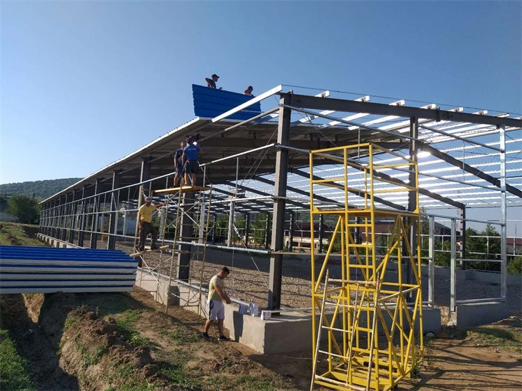 Hot Sale Hot DIP Galvanized Steel Frame Multi-Span Steel Pipe Gable Frame Structure for Warehouse Workshop Hangar Garage