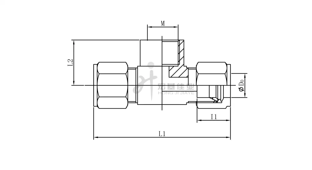 SS316 Tube Female Branch Tee Type Tube Union Adapter for Instrumentation