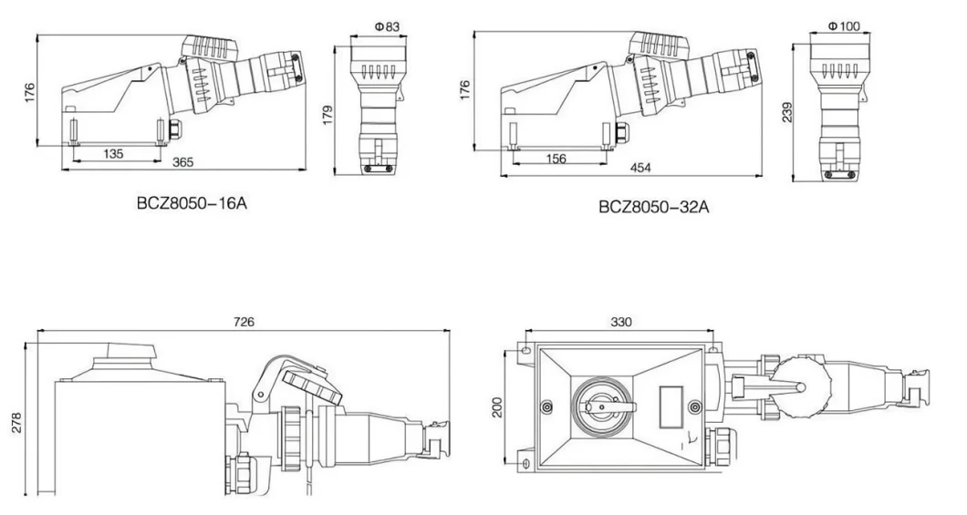 16A 32A 63A Electrical Industrial Explosion Proof Socket and Plug