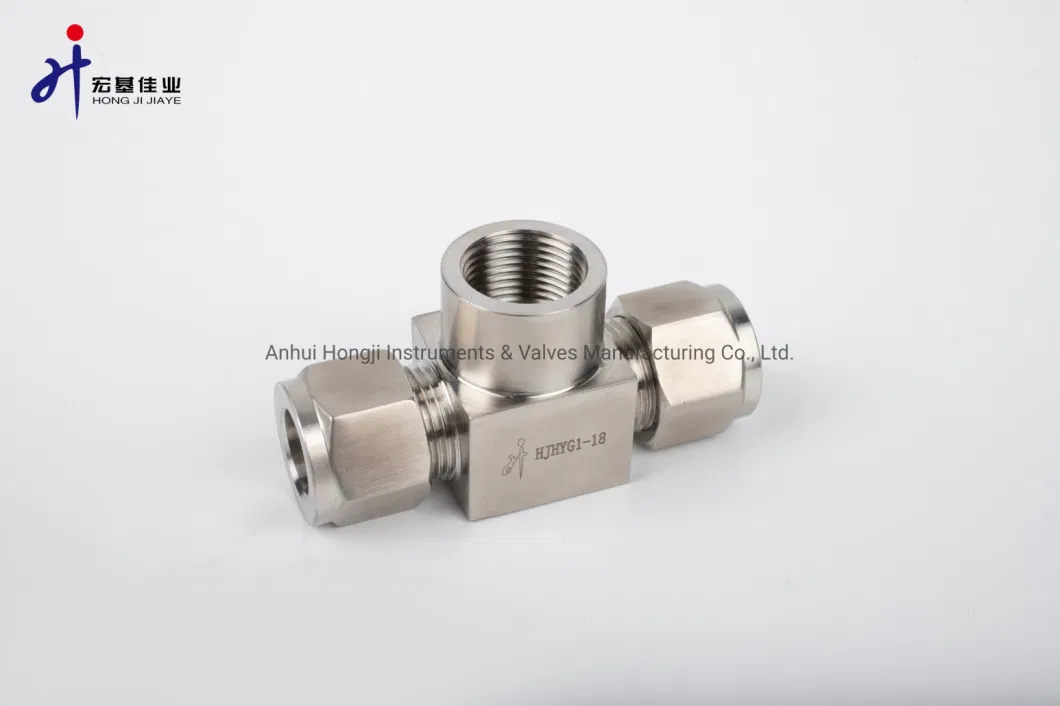 SS316 Tube Female Branch Tee Type Tube Union Adapter for Instrumentation