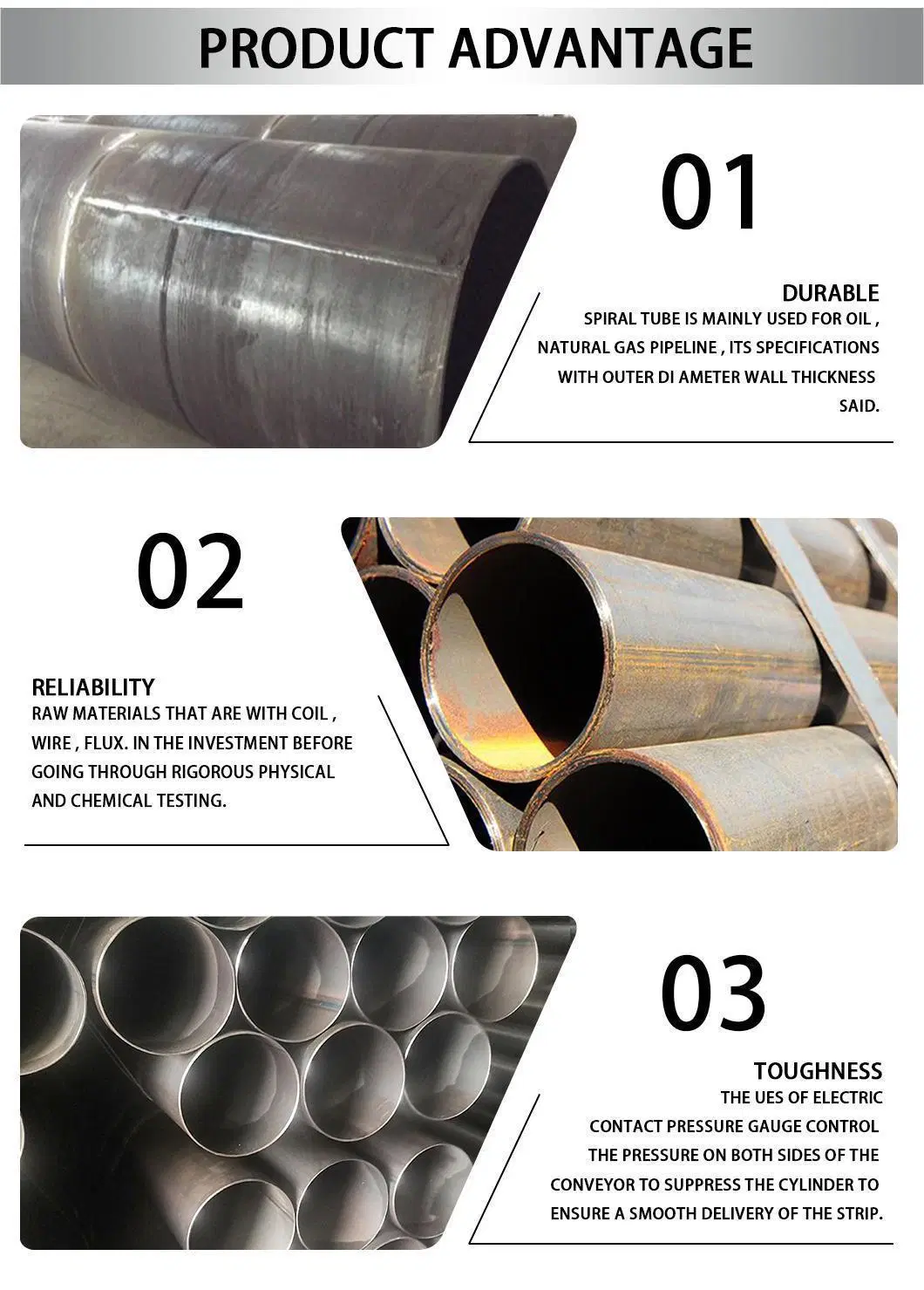 ASTM Standard ASTM A252 Grade 3 Pilling Spiral Welded Steel Pipe