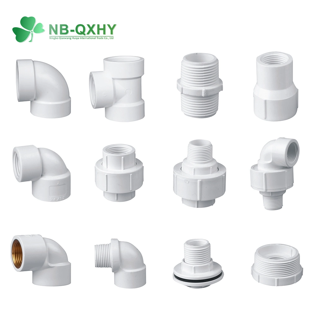 DIN Standard ASTM Sch40 Sch80 Water Supply Drain Pn10 Pn16 PVC Plastic UPVC CPVC Elbow Tee Industry Plumbing Pipe Fittings