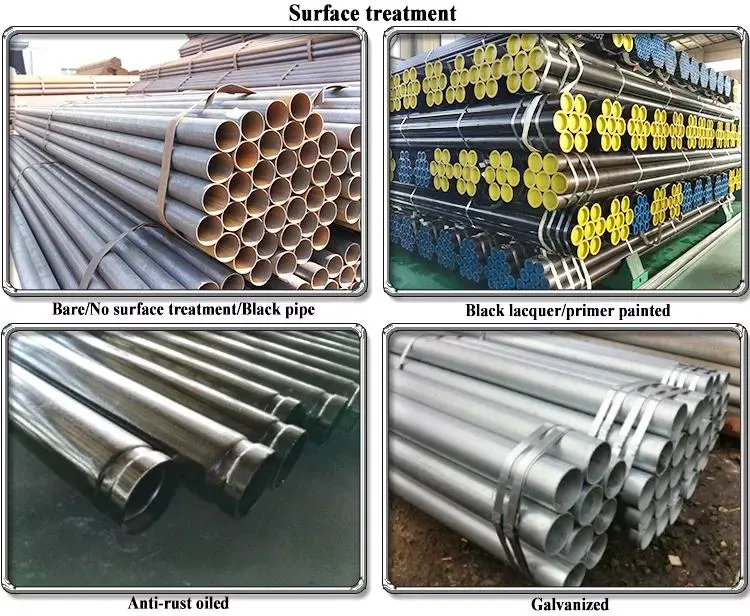 Hot Rolled ASTM A53/106 Gr. B ERW Mild Iron Black Tubes Carbon Steel Weled Round Pipe