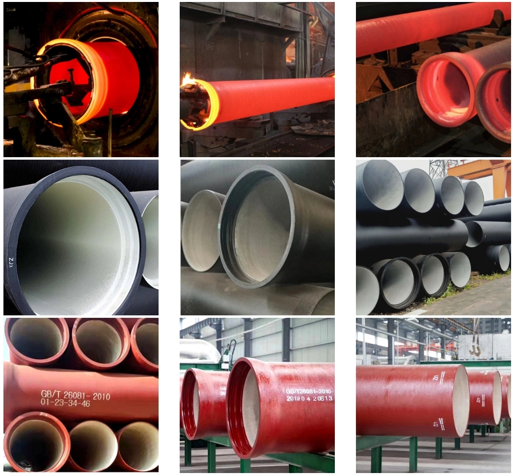 New Arrival Black Ductile Iron Pipe Cast Iron Di Pipe, 300mm, K7 K8 K9, Cement Coating Thickness, PCI Pipe