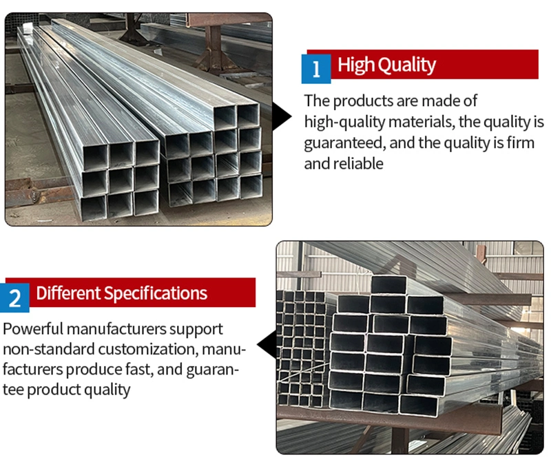 Rectangular Tube Welded Black Square Pipe Iron Galvanized Square Steel Pipes