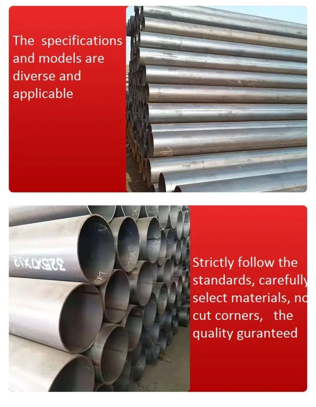 ASTM A53 BS 1387 Round Straight Seam Welded Steel Pipe Black Steel Pipe ERW Pipe Hot Rolled Customized Thick-Walled Straight Seam Welded Pipes