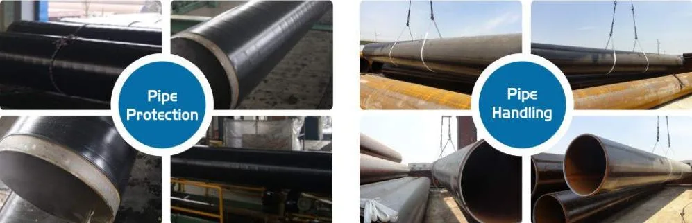 LSAW/SSAW Straight Welded Carbon Steel Pipe with 3PE Coating Pipe Pile for Bridge Construction Project