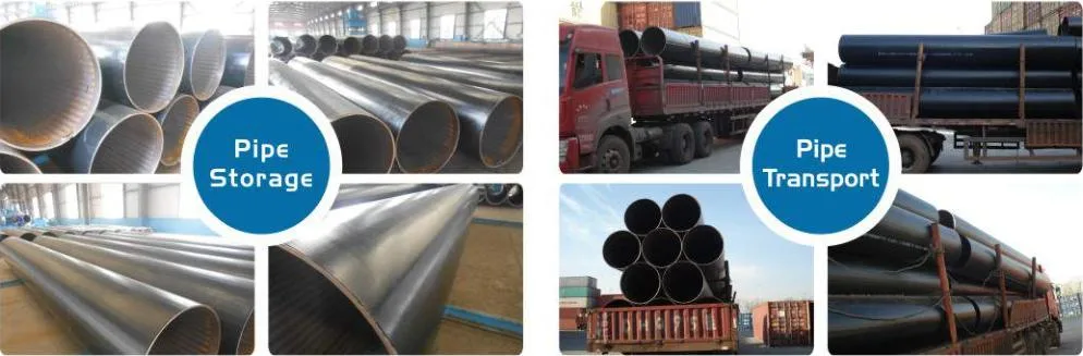 LSAW/SSAW Straight Welded Carbon Steel Pipe with 3PE Coating Pipe Pile for Bridge Construction Project