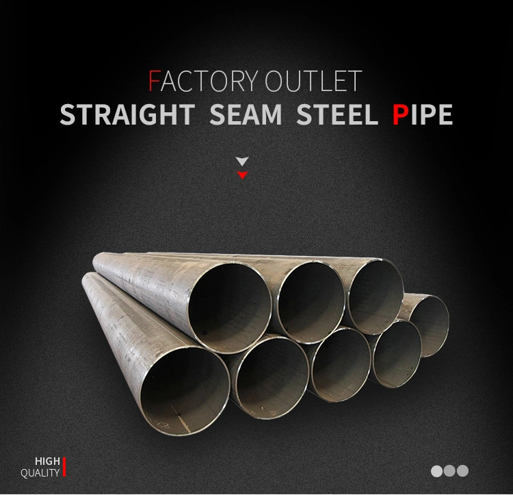 High Grade ASTM A53 Sch40 En 10219 ERW LSAW Welded Steel Straight Seam Pipe