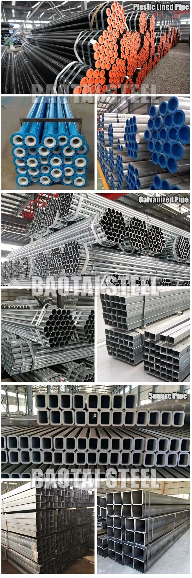 Q235 Q355b ERW Hollow Section Hot Dipped Galvanized Square Steel Pipe