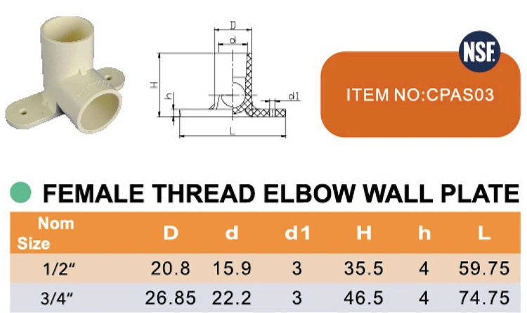 ASTM D2846 Manufacturer Certified Era Pipe Fitting CPVC Fitting Elbow