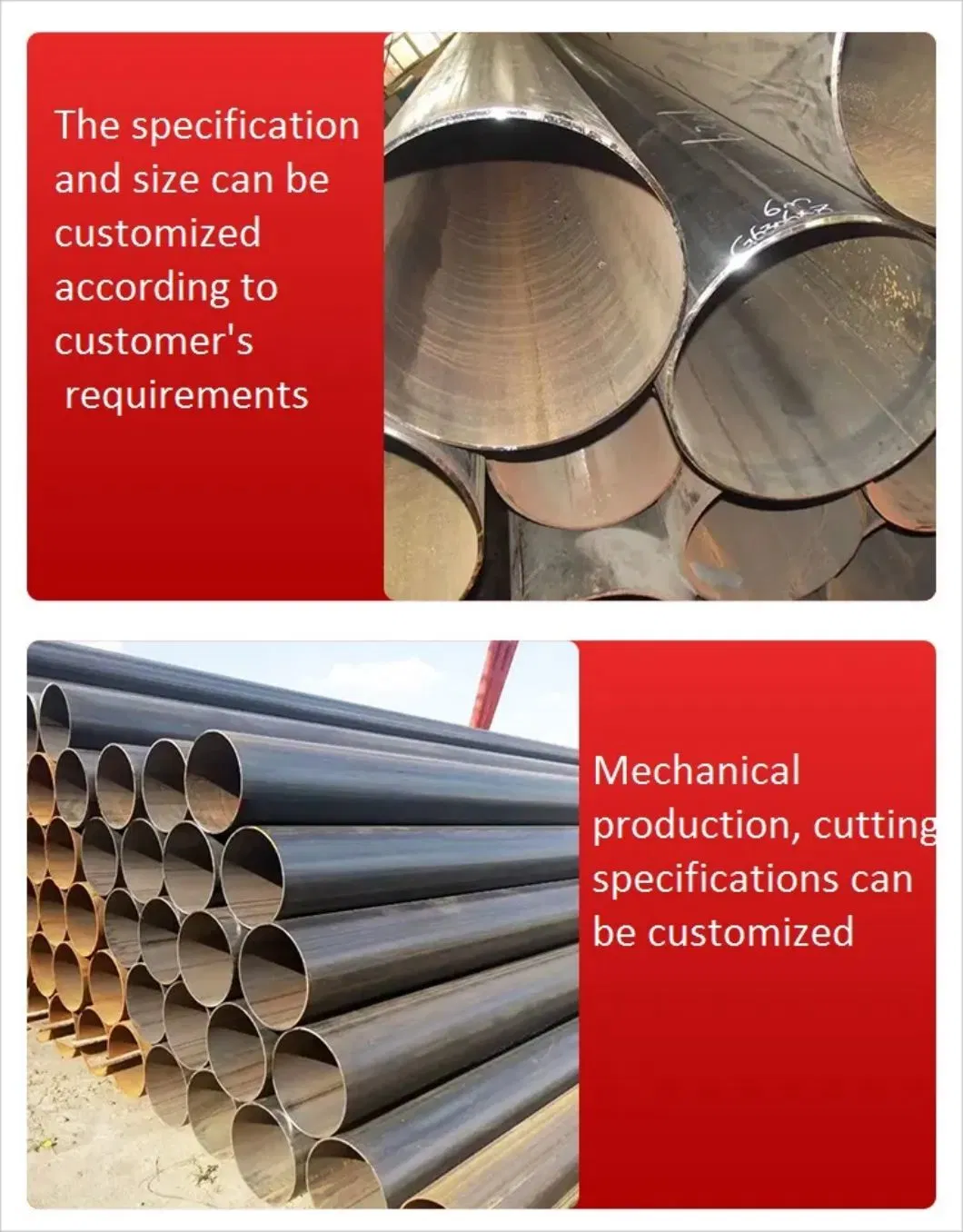 ASTM A53 BS 1387 Round Straight Seam Welded Steel Pipe Black Steel Pipe ERW Pipe Hot Rolled Customized Thick-Walled Straight Seam Welded Pipes