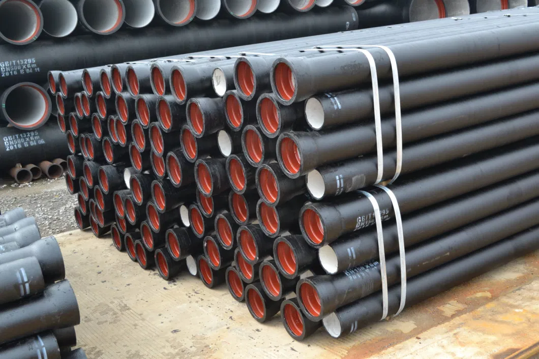 New Arrival Black Ductile Iron Pipe Cast Iron Di Pipe, 300mm, K7 K8 K9, Cement Coating Thickness, PCI Pipe