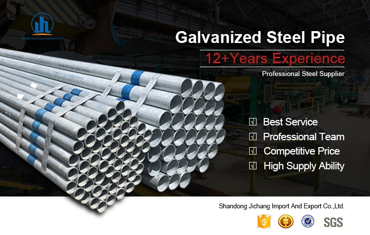 Ms Welded Steel ERW Q195/Q235 En10219/En10210 S235jr/S355jr Galvanized Round Steel Tube Pipe