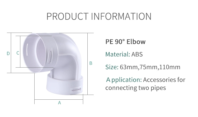 The Latest Plastic Pipe Fittings 90 Degree Elbow Pipe for HVAC System