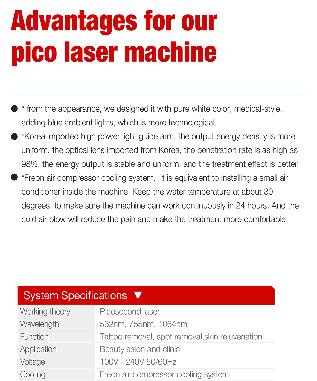 CE Skin Rejuvenation Pico Q-Switch ND YAG Laser Tattoo Removal for Sale