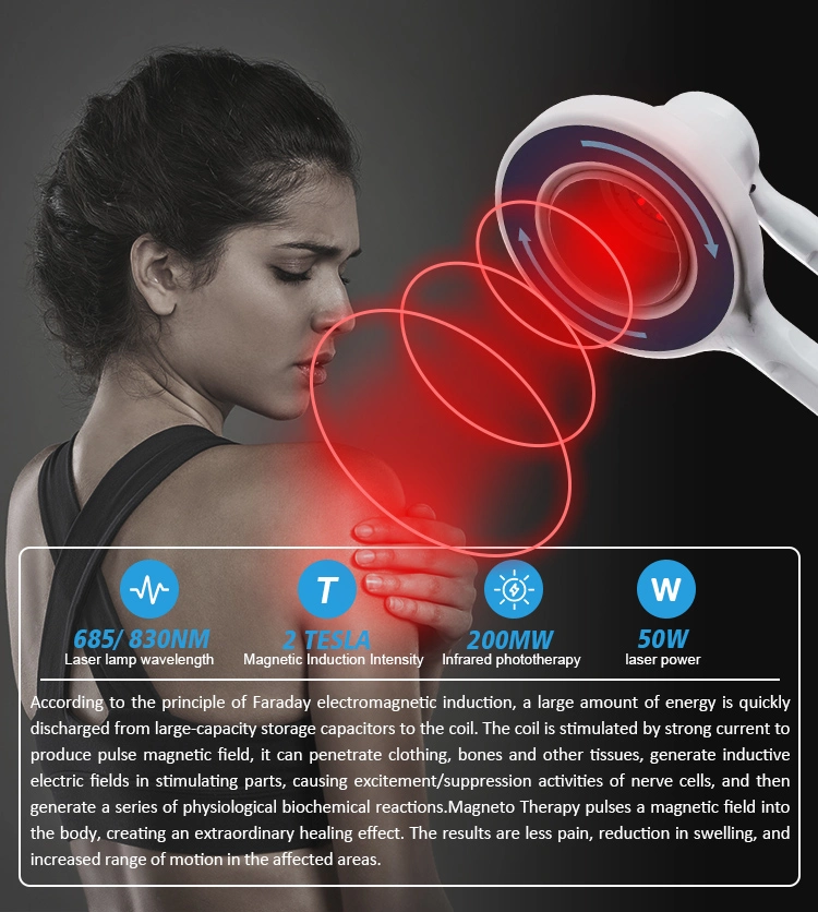 Best Quality Acute Chronic Pain Removal Physical Therapy Magnetic Therapy Device Combined with Laser for Pain Relief