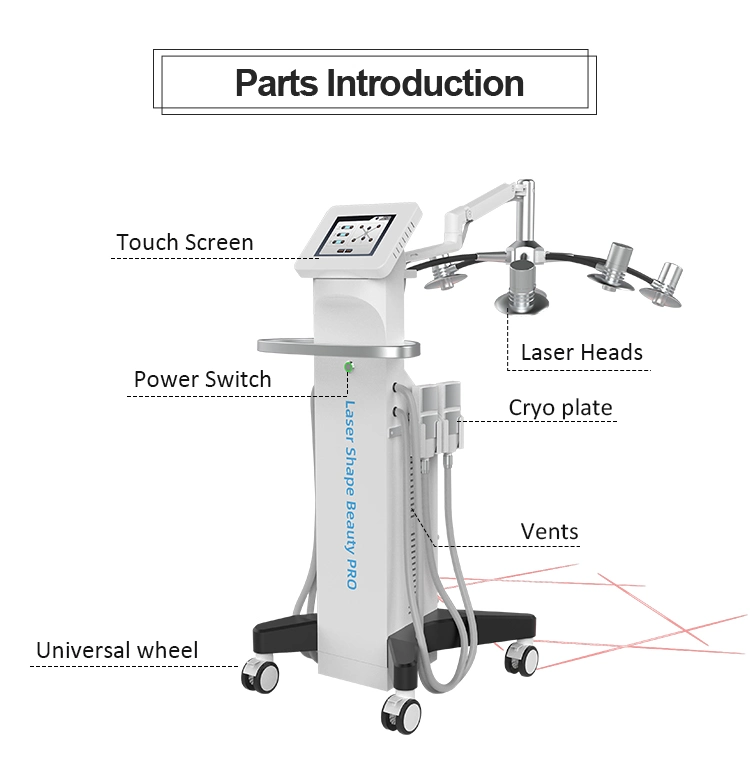 Portable 3 in 1 EMS Cryo Pads Body Slim 635nm Red Light 800W Weight Loss 6D Cold Lipo Laser Weight Loss Liposuction Slimming Machine