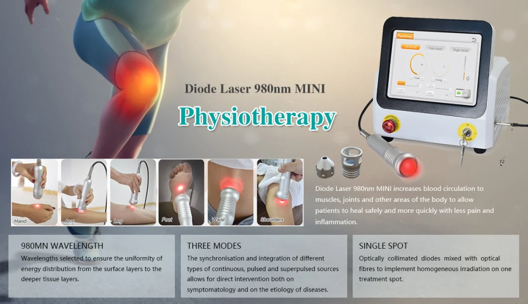 60W Class IV Laser 980nm/810nm/1064nm Joint Pain Relief Physiotherapy Medical Device