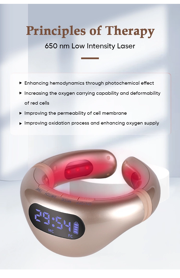 650nm Lllt Neck Laser Therapy Device for Hypertension and Hyperlipidemia