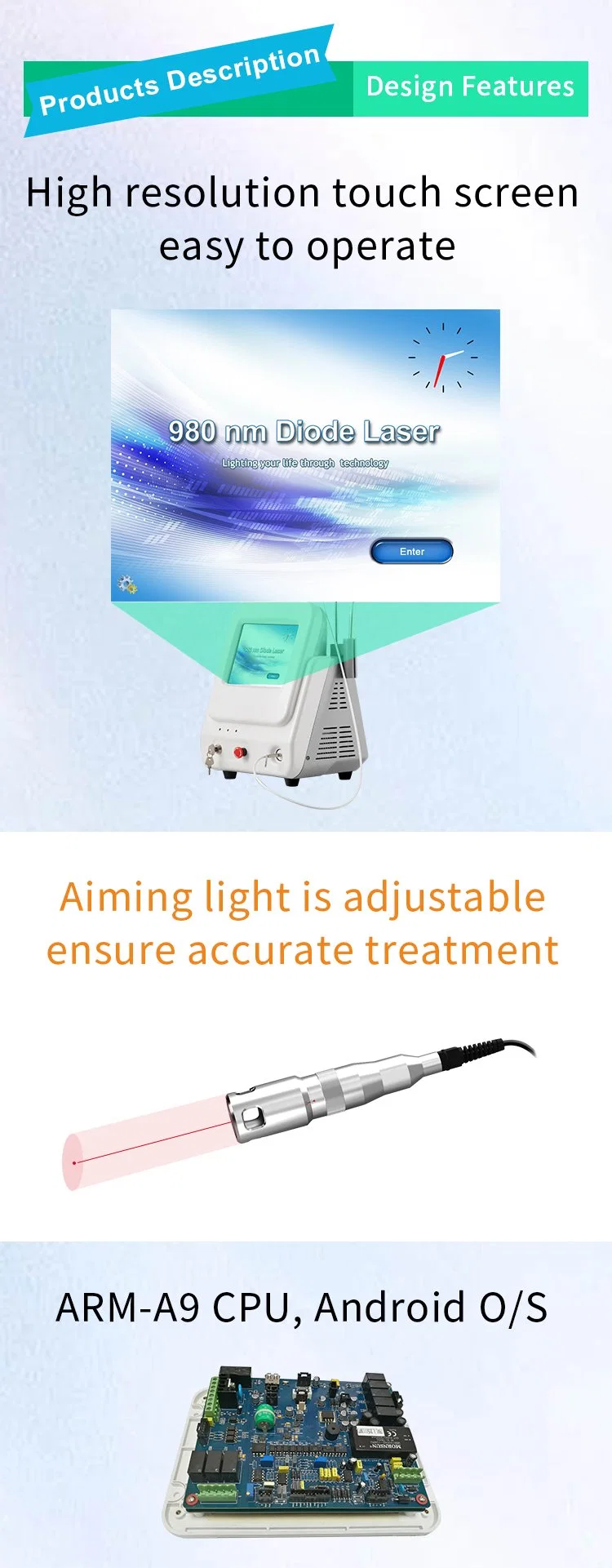 Portable Low Price Picosecond Laser Red Light Therapy Machine Vascular Removal Device