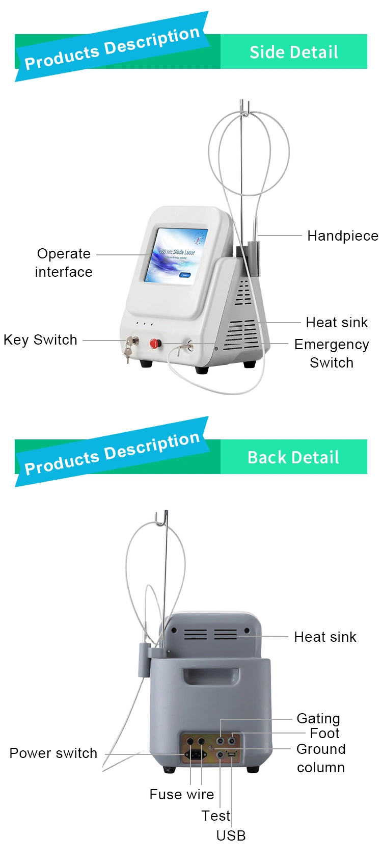 Portable Low Price Picosecond Laser Red Light Therapy Machine Vascular Removal Device