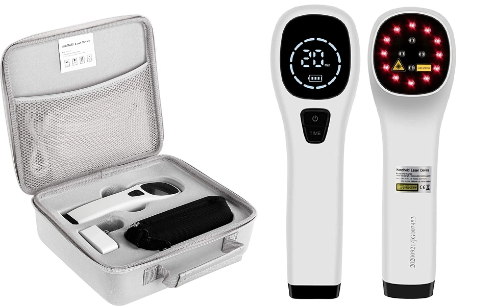 Handheld Red Light Therapy Device for Knee, Shoulder and Back Pain Relief (4 Probes*808nm+12 Probes*650nm) Laser Equipment