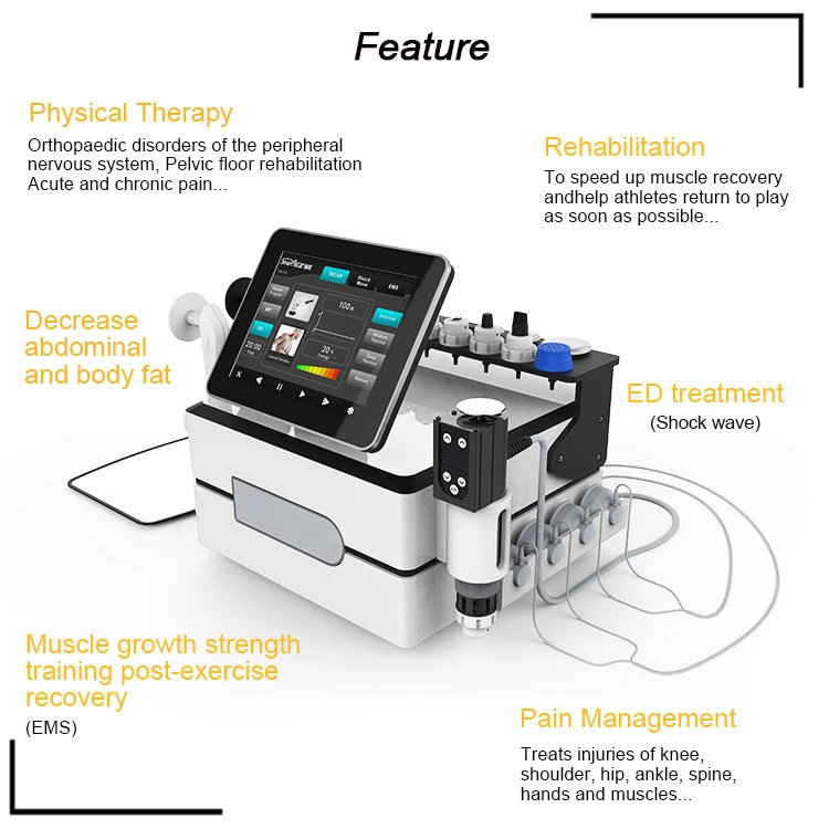 Portable Eswt Shockwave / Shock Wave Physical Therapy Machine for Physiotherapy Rehabilitation Healthcare