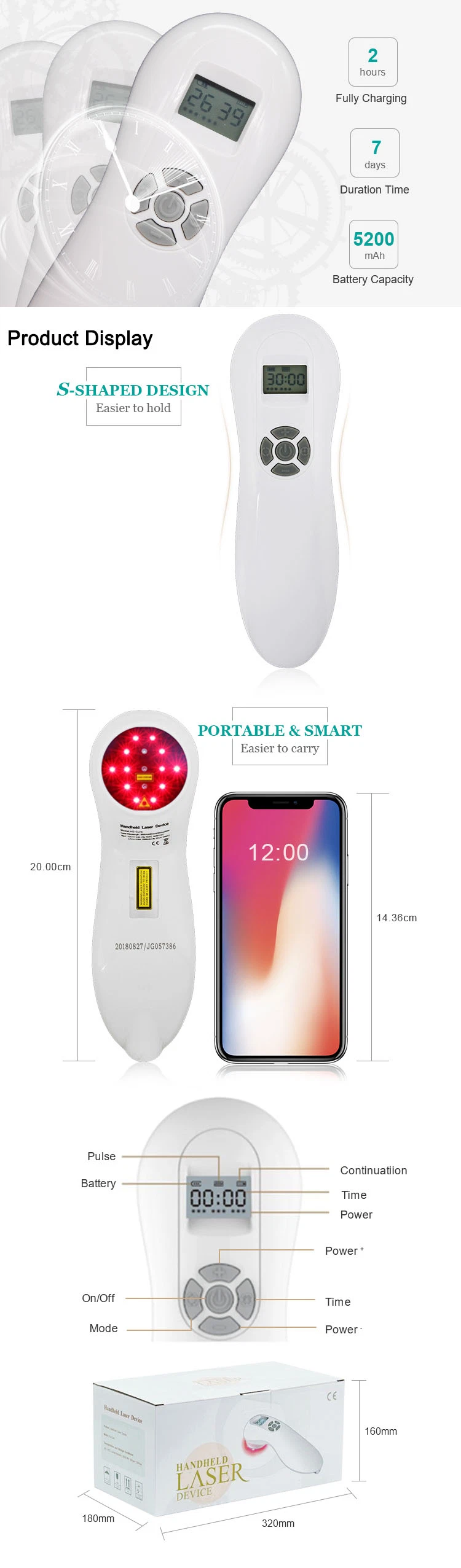 OEM Provided Hot Selling Handheld 808nm Cold Laser Therapy Device for Pain Relief