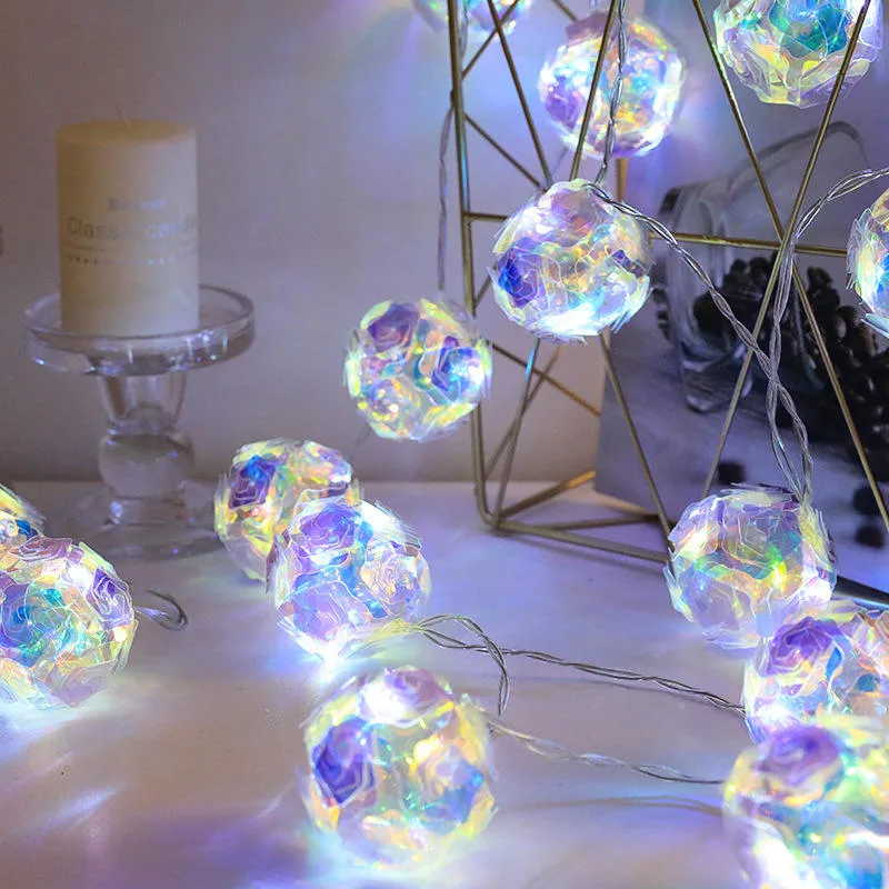 Cute Laser Dream Ball LED Rose Wedding Bedroom Decorative String Light