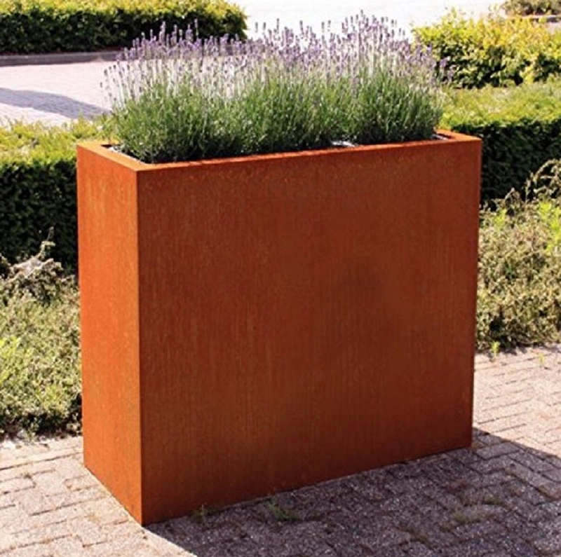 Metal Flower Pots Outdoor Corten Steel Planter for Sale