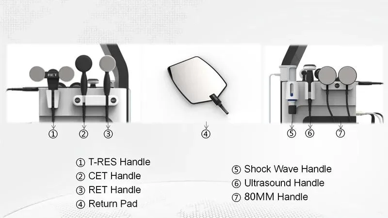 2023 New 6 in 1 Smart Tecar RF Shockwave Machine for Pain Relief ED Treatment Physical Therapy Equipment