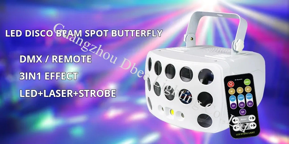 Professional Strobe Flash DMX512 DJ Equipment Party Lighting/White LED Laser Butterfly Effect Stage Lights