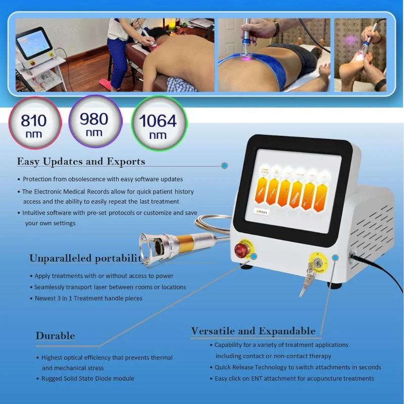 2024 60W Laser 980nm/880nm/1064 Nm Class 4 Laser Accupuncture Machine