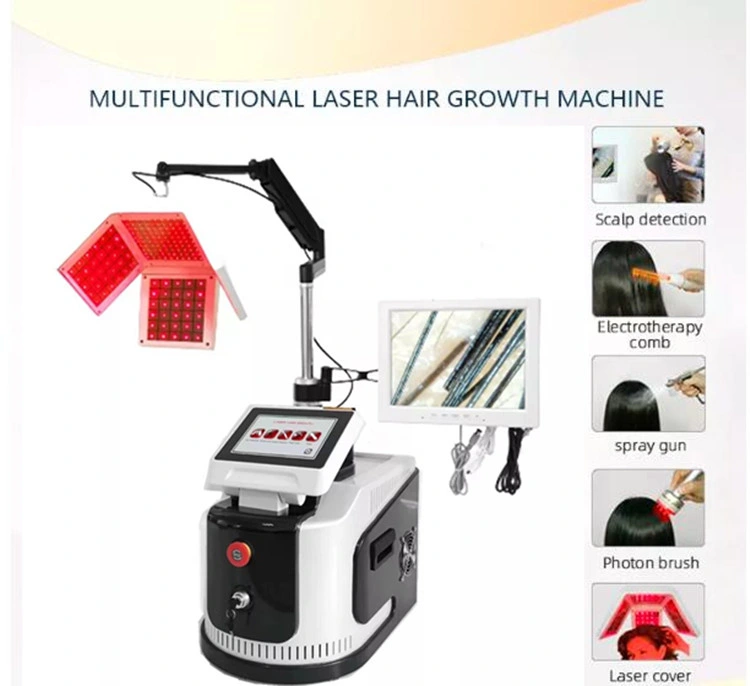 Good Quality Scalp Low Level Laser Hair Growth Machine with Hair Analyser for Hair Loss Treatment