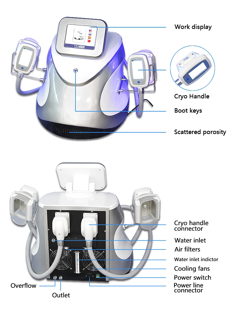 Cryo Slimming Cold Freezing Weight Loss Equipment Cryolipolisis Body Vacuum Suction Machine RF Lipo Laser Cavitation