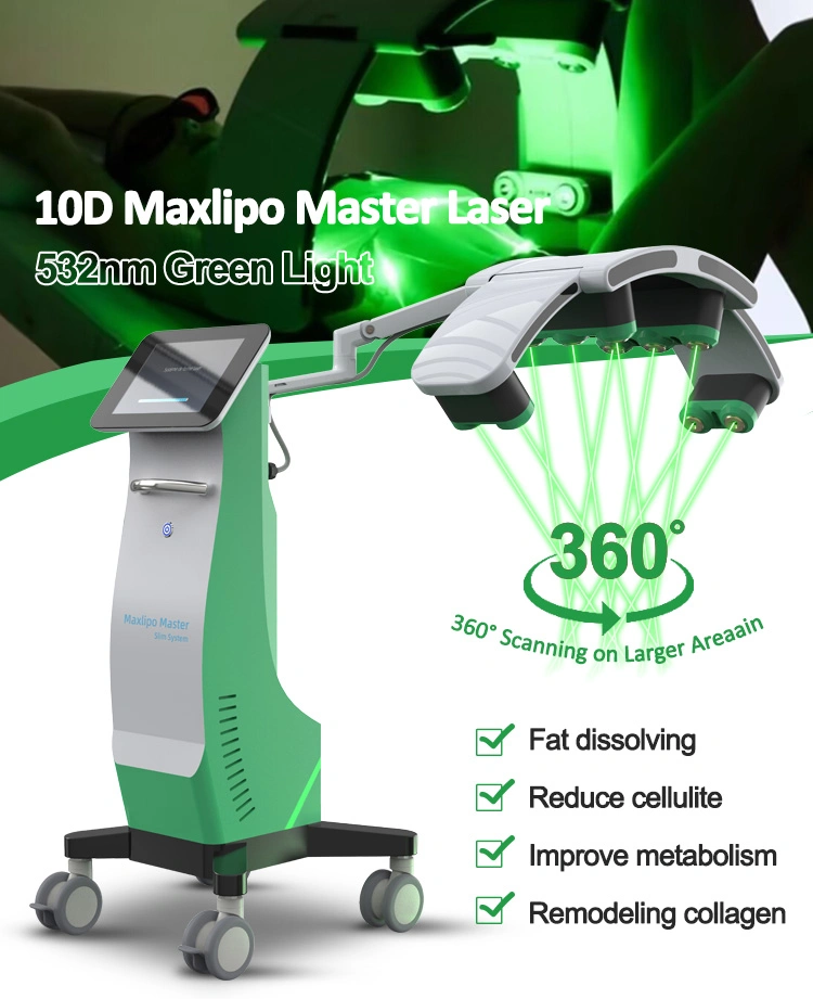 Maxlipo Master Laser Burn Fat Dissolve Tighten Skin 10 Diode Lamp Cold Laser Cellulite Removal Therapy Device