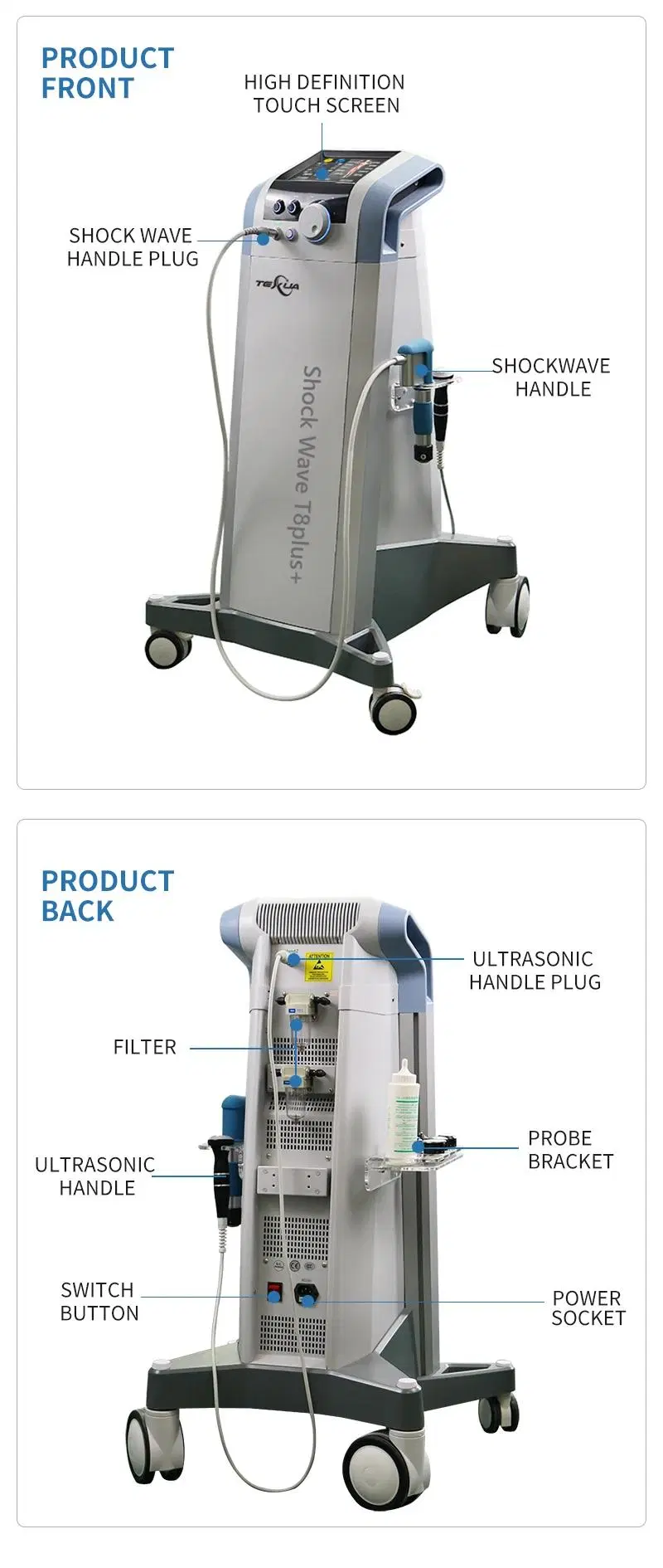 Physiotherapy Instrument Pain Treatment Physical Shock Wave / Shockwave Therapy Machine for ED