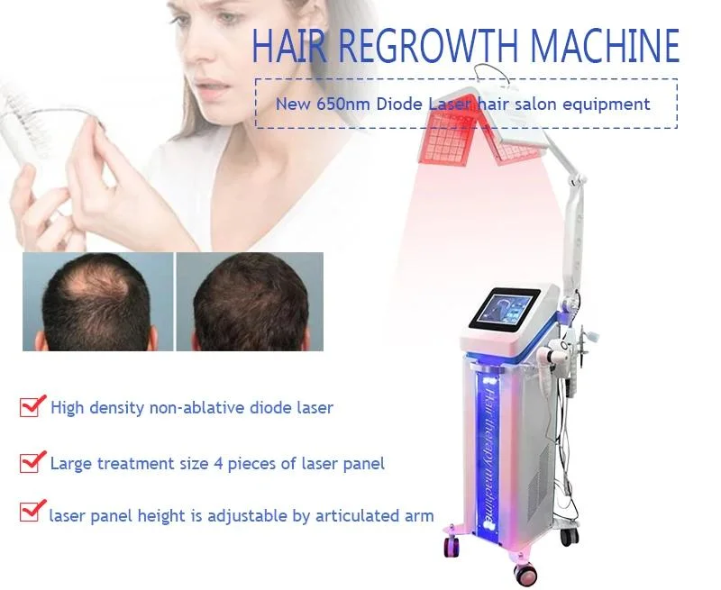 Diode Laser 650nm Red Hair Regrowth Low Level Laser Light Therapy Anti Hair Growth Device Hair Loss Treatment Scalp Care Machine