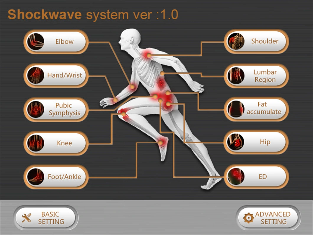 Extracorporeal Shockwave Low Intensity Physical Therapy Focal Shockwave Slimming Machine