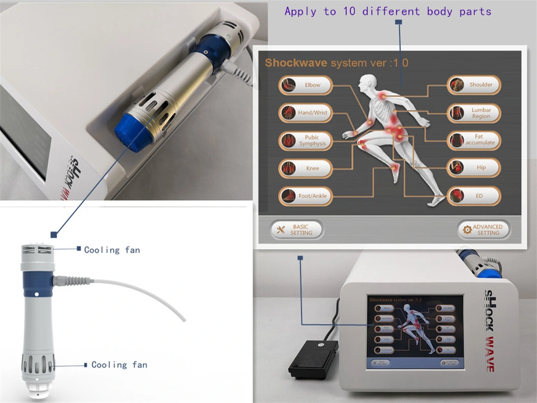 Extracorporeal Shockwave Low Intensity Physical Therapy Focal Shockwave Slimming Machine