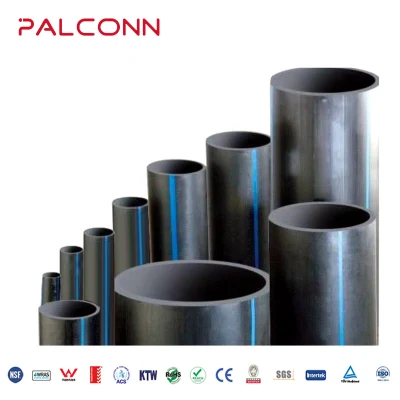  China Manufacturer Palconn200*9.6mm SDR21 Water Supply Black HDPE Pipes and Fittings