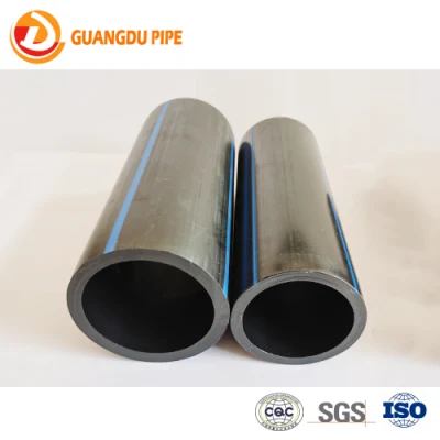  Agricultural Irrigation PE Black 100 HDPE Pipe with Blue Stripe