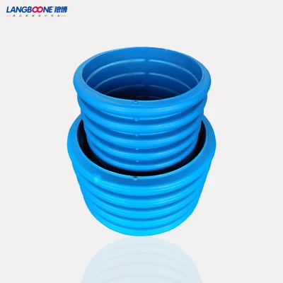  300mm Sn12 HDPE Double Corrugated Pipe for Sanitary Sewers Blue Drainage Pipeline