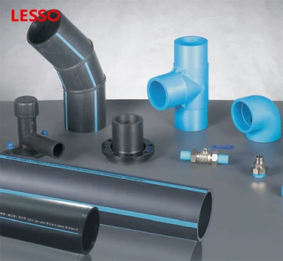Lesso Long Service Life Corrosion Resistance Blue Black 90 110 160 180 200 250 315 355 400 450mm PE Pipes