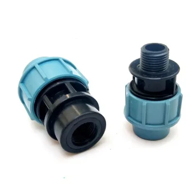 HDPE Fittings High-Pressure Plastic PP HDPE Compression Connector Male Threaded Adapter