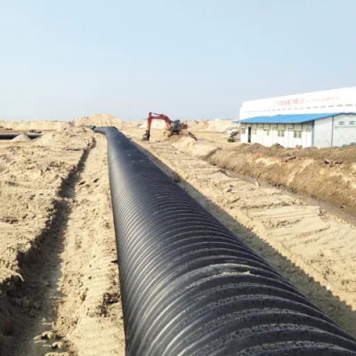 Black Color Steel Reinforced HDPE Spiral Corrugated Pipe