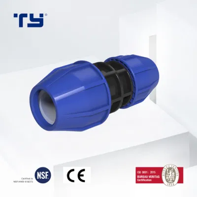  Supplier PP Compression Coupling with Good Quality Plastic Fitting Plumbing HDPE Pipe