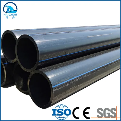 DN20-1200 HDPE Water Supply Pipes Black PE100 SDR 17 Plastic Pipe ISO Standard